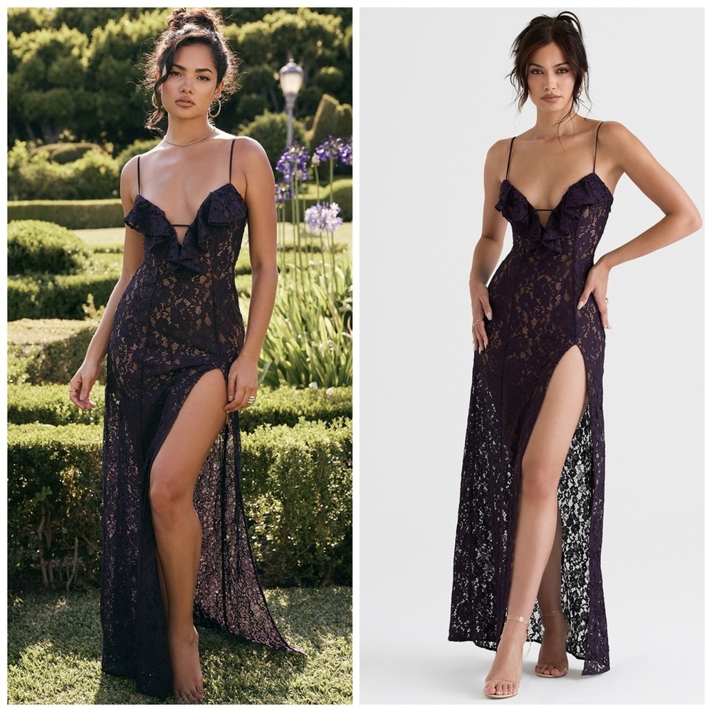 House of CB MALIA Night Shade Lace Maxi Dress Size Large​​